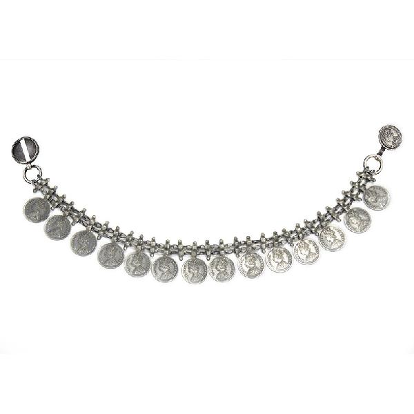 Antique Silver Coin Anklet Payal