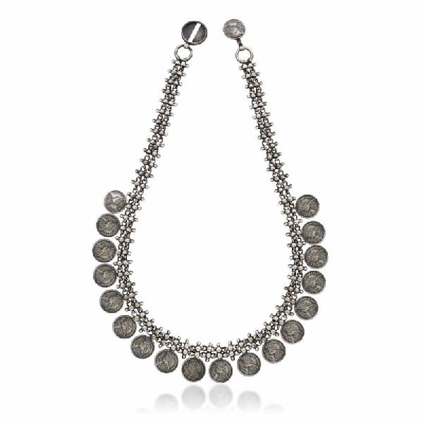 Antique Silver Coin Necklace