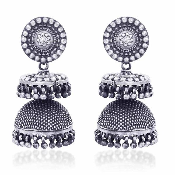 Flower Motif Double Jhumki