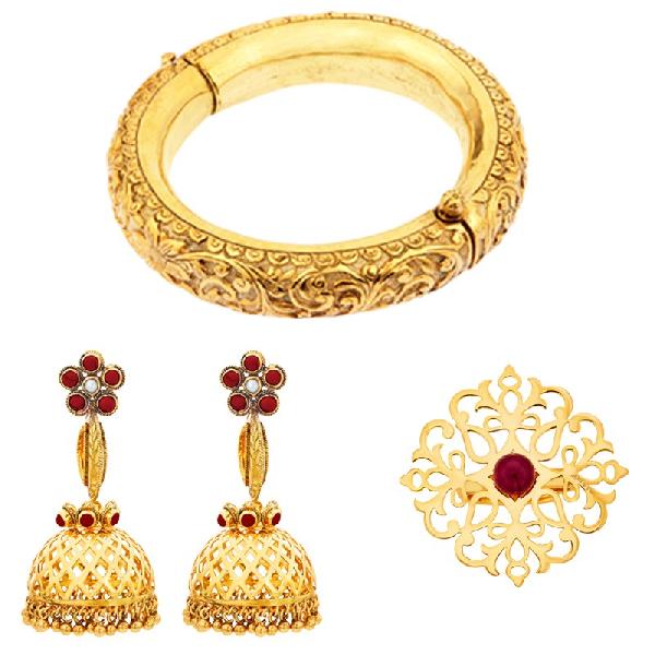 Gold Plated Coral Set