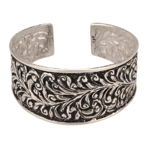 Thick Engraved Floral Cuff