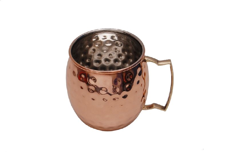 Nickel Lined Barrel Hammered Mug