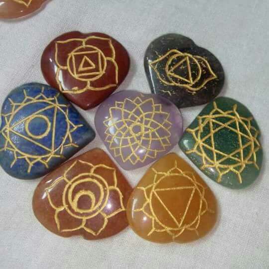 Heart Shaped Seven Chakra Stones