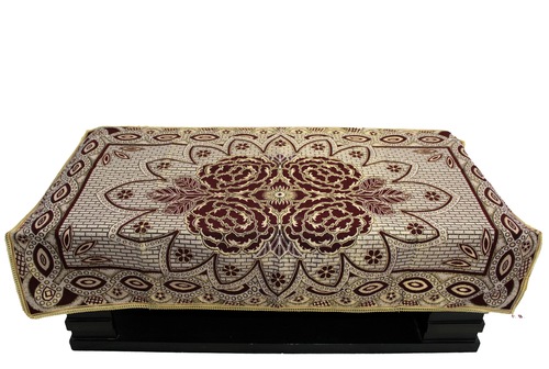 Chenille Maroon Table Cover