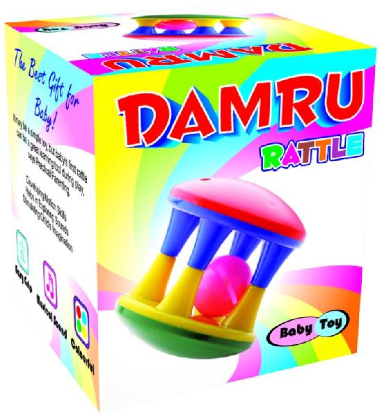 Damru Rattle Preschool Educational Learning Toy, Color : Multicolor
