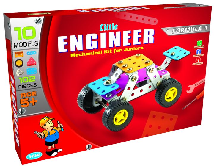 Little Engineer - Formula One Educational Learning Preschool Building Blocks Game