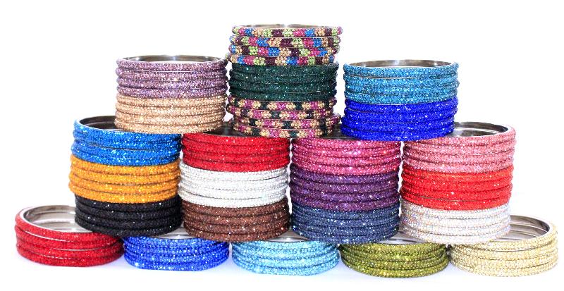 Mycrystalbangles Handmade Crystal Metal Bangles, Gender : women