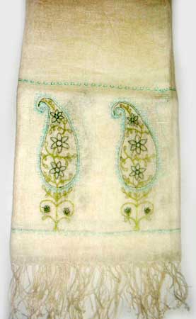 KI-LL-04 Linen Scarf with Embroidery