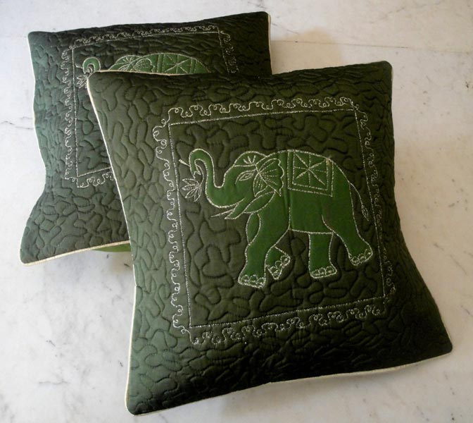 25pc Ethnic Green Hand Embroidered Cushion Covers