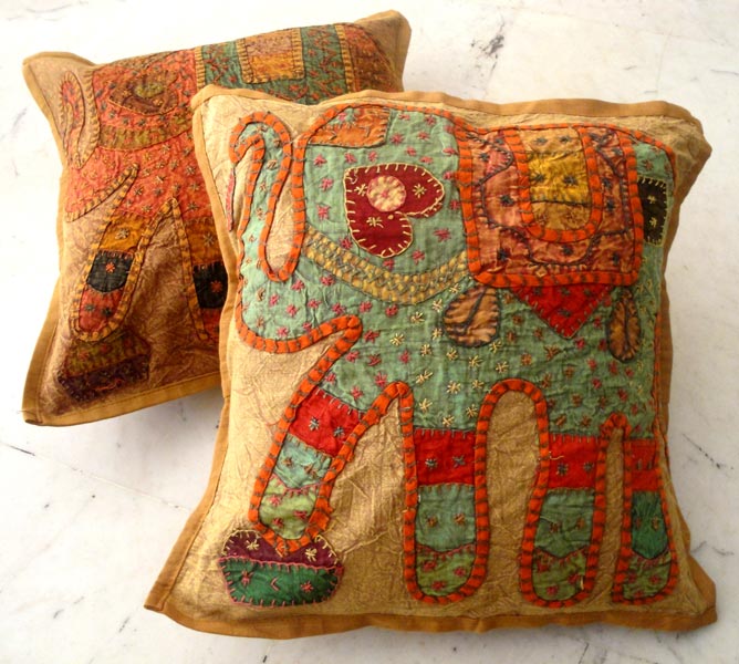 25pc Light Brown Applique Handcrafted Cushion Covers
