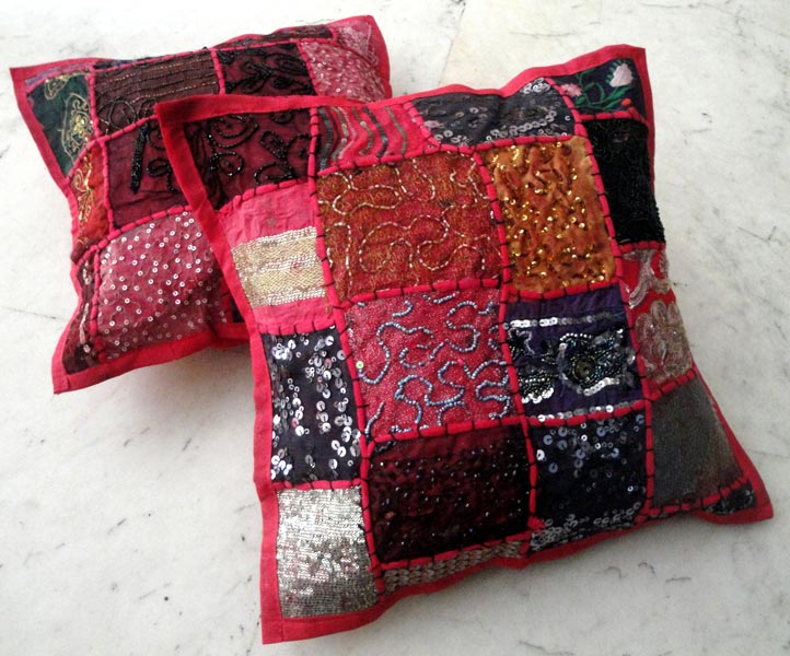 25pc Pink Embroidery Sequin Cushion Covers