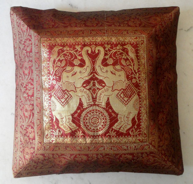 5 Dark Red Traditional Cushion Pillow Cover