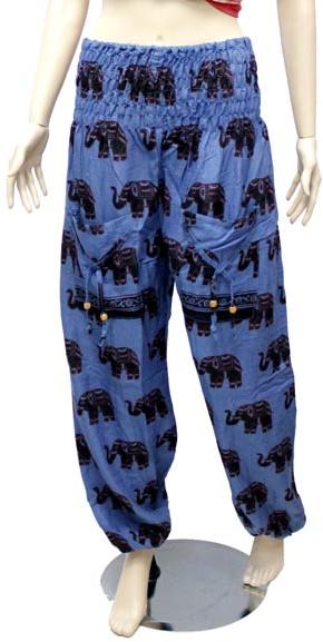 Casual Aladdin Afghani Boho Hippie Pant in Cotton Fabric with Elastic Waist