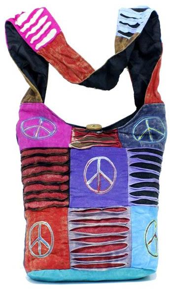 Cotton Canvas Multi Color Ripped Nepal Indian Sling Cross Body Long ...