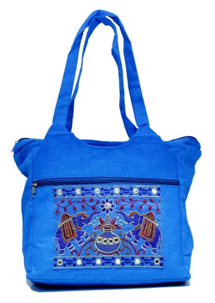 Tote Bag for Women with Zip Strap Ethnic Rajasthani Mirror Work Design  Embroidered Bags Purse