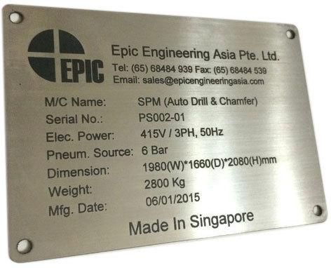 Rectangular Aluminium Laser Engraving Name Plates