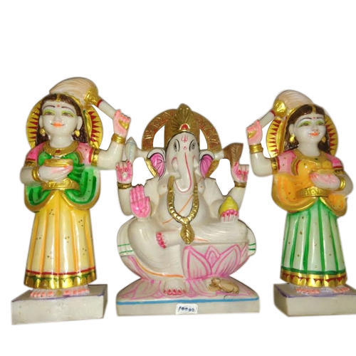 Stone Riddhi Siddhi Ganesh Statue, Color : Multicolor