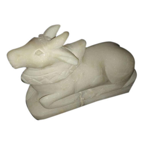 White Stone Nandi Statue