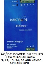 Micron DINergy DIN Rail Mounting Power Supplies