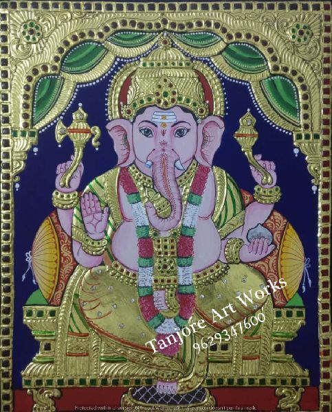 Ganesha Tanjore Paintings, for Home, Hotels