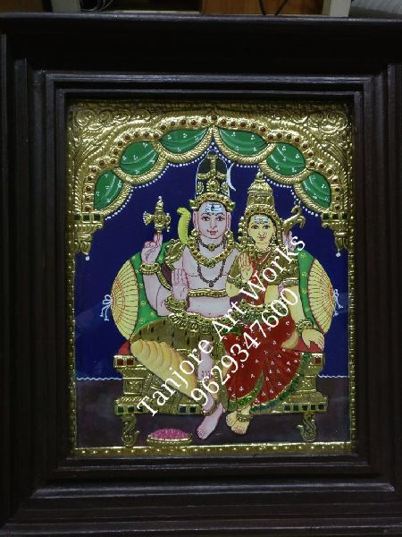 Shiv Parvati Tanjore Paintings, for Home, Hotels