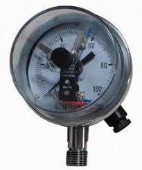 Electrical contact pressure gauge