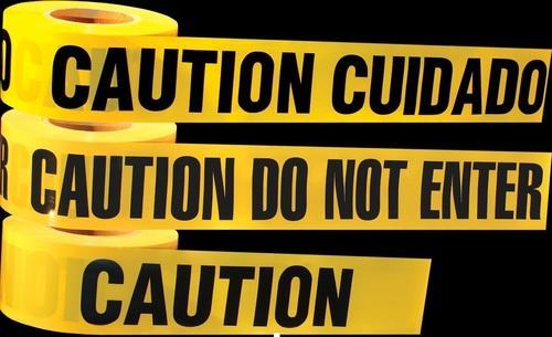 PP Caution Barricade Tape, Color : Yellow