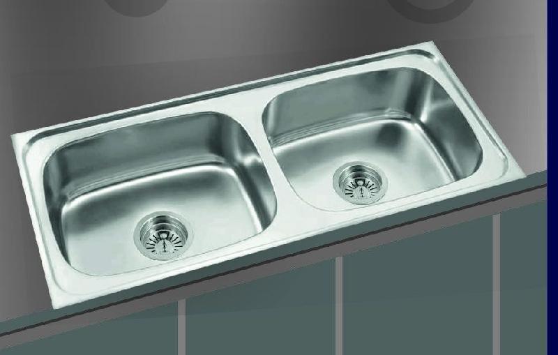 Square Shaped Stainless Steel Double Bowl Kitchen Sink