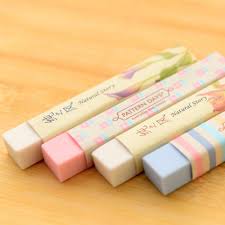 Rubber Pencil Erasers, Shape : Rectangle