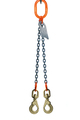 Chain Sling - 1/2" x 5' Double Leg with Swivel Positive Locking Hooks
