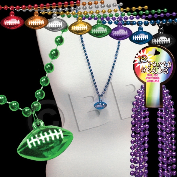 Beaded Necklace with Football Pendant