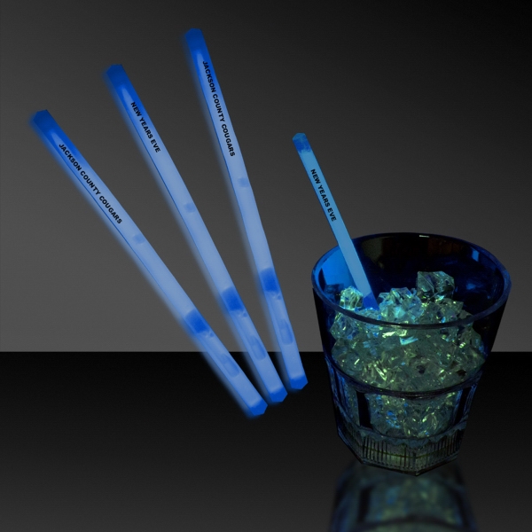Blue 5" Single Color Light Up Glow Swizzle Stick