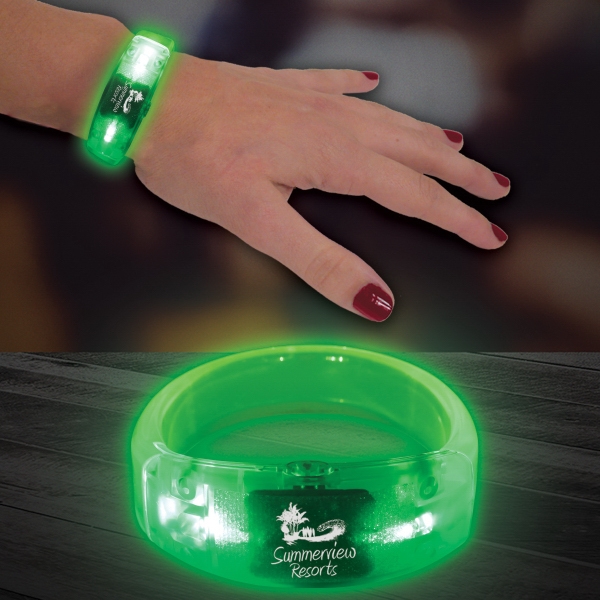 Green 8" Light Up LED Glow Bangle Bracelet