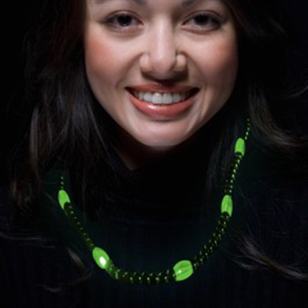 Green LED Beaded Necklaces
