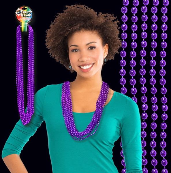 Purple Metallic Beaded Necklace