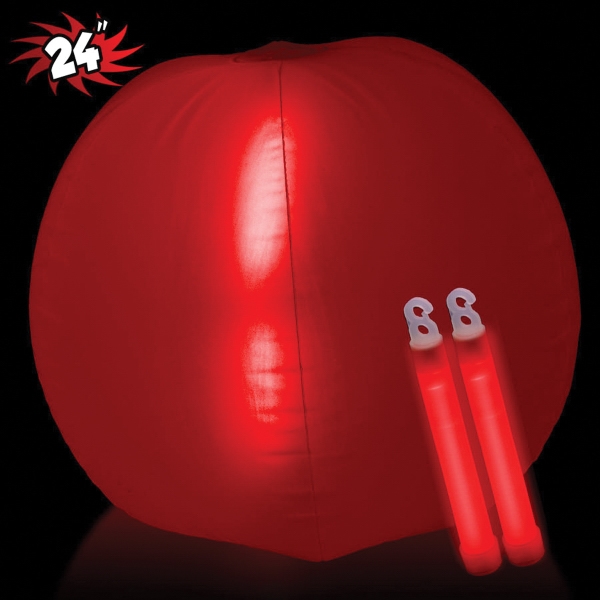 Translucent 24" Inflatable Beach Ball with Glow light Sticks