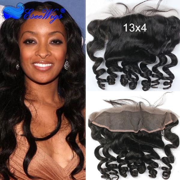 13x4 Loose Wave Lace Closure Natural Black Manufacturer In China