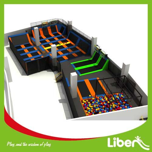 Customized Long Large Indoor Trampoline With Enclosure