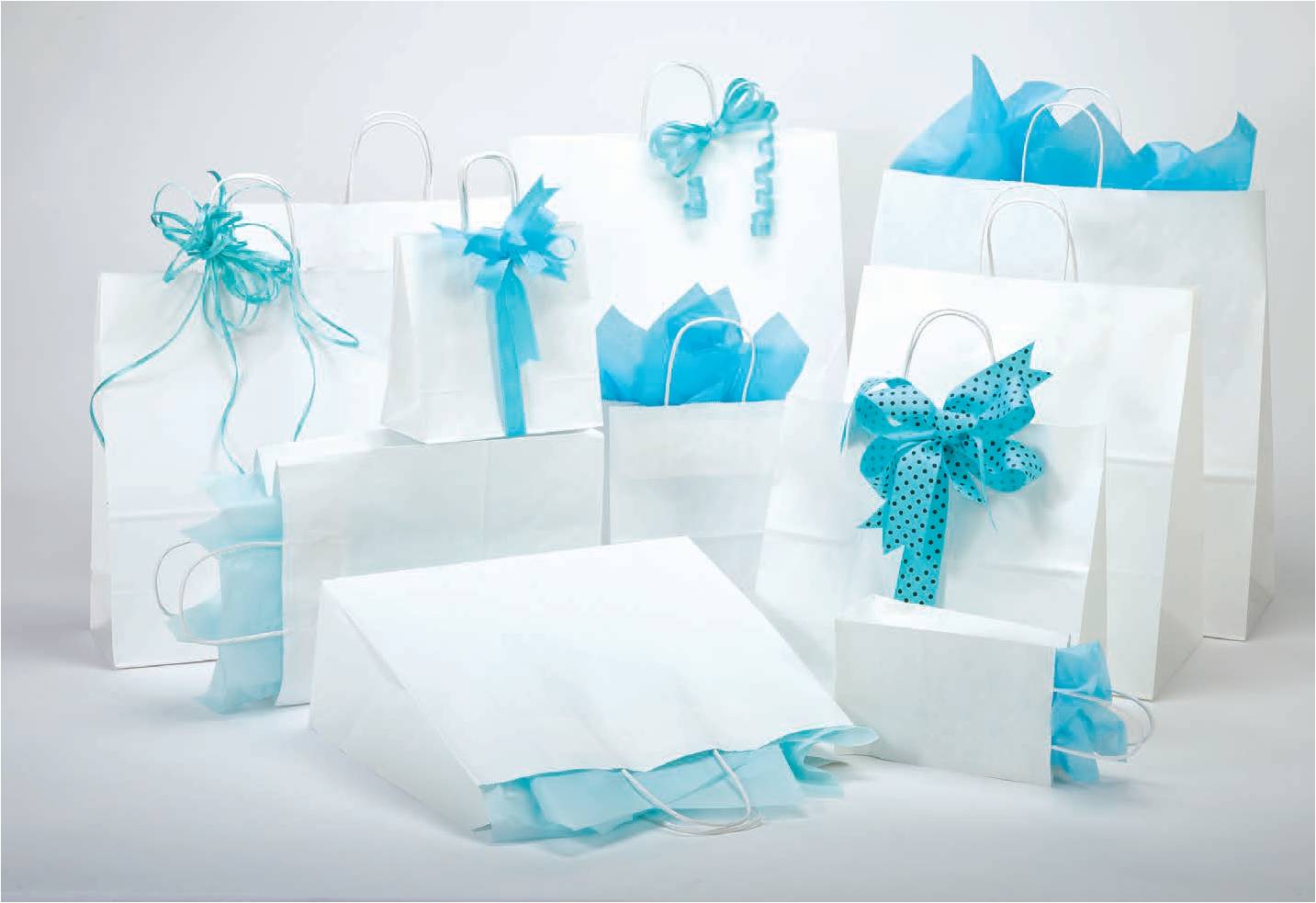 White Kraft Paper Shopping Bags, Shoppers