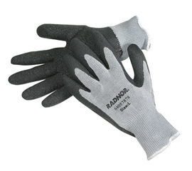 Black Latex Palm Radnor Large Gray String Knit Gloves