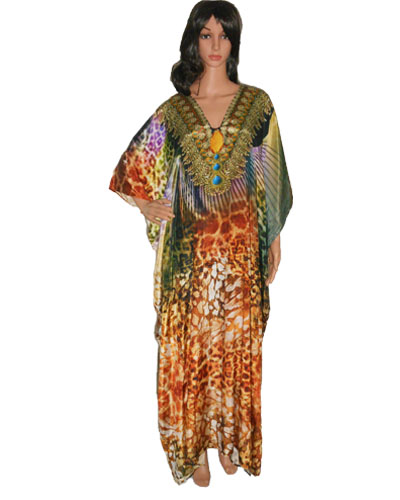 full color printed silk crepe kaftan, Gender : female at Rs 1,050 ...