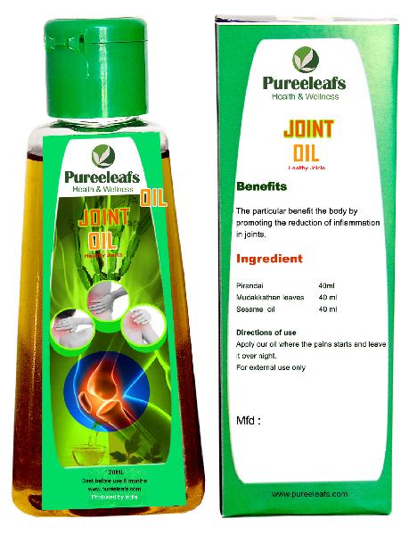 Pureeleafs Herbal Joint Pain Oil, Color : green