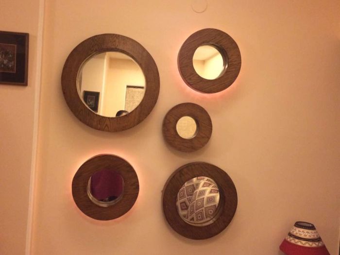 Round 5 Plate Wall Decor Set, for Decoration, Color : Brown
