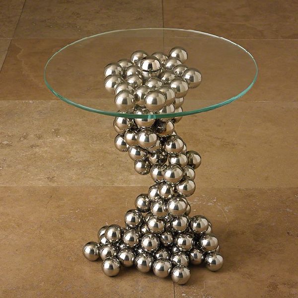 Stainless Steel Ball Tables, Color : Silver