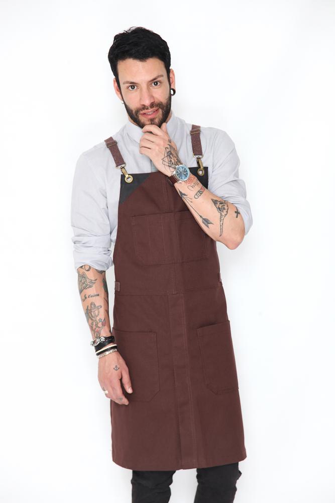 BACK APRON - ROSEWOOD BROWN CANVAS
