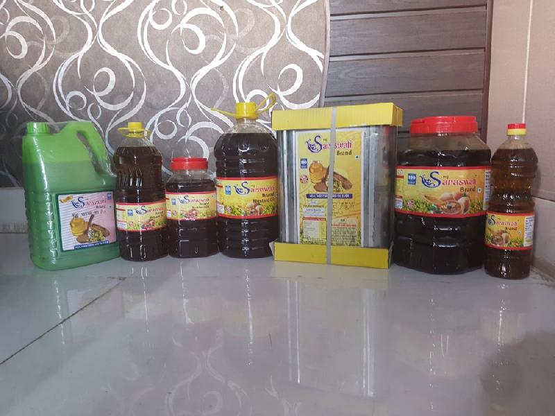 Natural Saraswati Mustard Oil, for Cooking, Form : Liquid