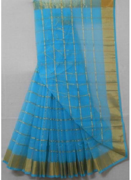 Single color cotton zari saree
