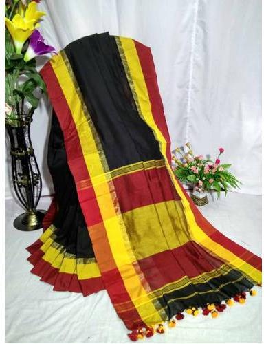 Black Khadi Cotton Sarees