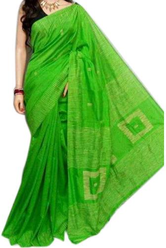 Green Handloom Sarees, Saree Length : 6.25 meter