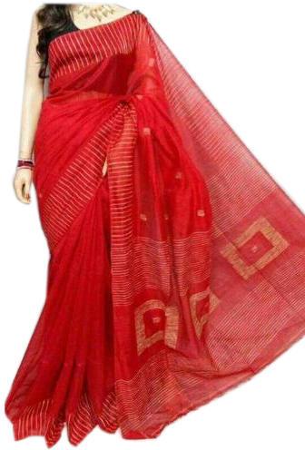 Red Handloom Sarees, Saree Length : 6.25 meter